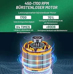 Шуруповерт Aleapow TP1820 безщітковий акумуляторний ударний швидкозатискний патрон кейс 18 В - мініатюра 2
