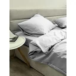 Комплект постільної білизни Ecotton Light Grey півтораспальний полісатин світло-сірий (25310) - мініатюра 3