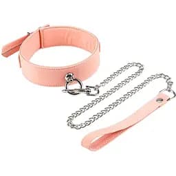 Ошейник с поводком Liebe Seele Dark Candy Pink Collar with Leash розовый