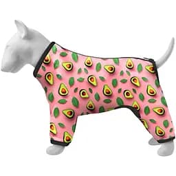 Ветровка для собак Waudog Clothes Авокадо на розовом XS25