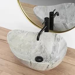 Умивальник Rea Dora Stone 40х51,5 grey (REA-U5066), Матова - мініатюра 2