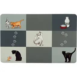 Килимок Trixie під миски для котів Patchwork, пластиковий, 44х28 см, сірий (24579)