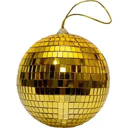 Ялинкова іграшка - куля "ДИСКО" Linhai 15 см дзеркальна золотистий пластик (892456)