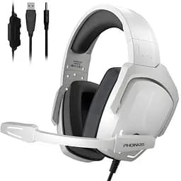 Геймерські навушники Kotion Each H-6 з підтримкою об'ємного звуку 7.1 (Білий)
