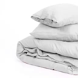 Комплект постільної білизни MirSon Natural Linen Beatrice льон полуторний євро світло-сірий (2200008247751) - мініатюра 2