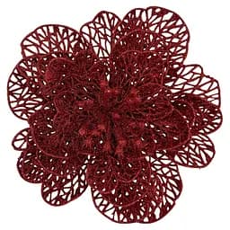 Ялинкова іграшка MIS LT Квітка новорічна велика 17х17х5 см червоний