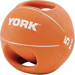 М'яч медбол York Fitness із двома ручками 5кг помаранчевий