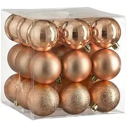 Елочные шары House of Seasons пластиковые 6 см 27 шт. персиковые (8720967923274)