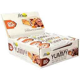 Протеїновий батончик FitWin Yummy Chocolate and Caramel 12x55 г