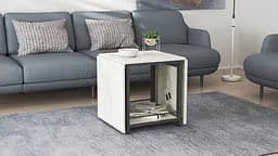 Стіл журнальний трансформер Куб Комбо Ferrum-decor 540x532x500 Чорний метал ДСП Бетон 16 мм (FRD-105155) - мініатюра 9