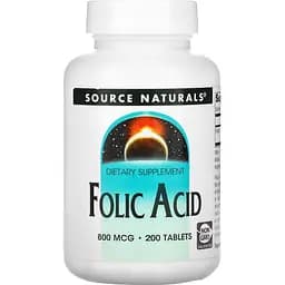 Фолієва кислота Source Naturals Folic Aci 800 мкг 200 таблеток