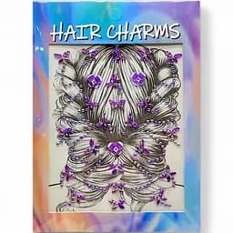 Наклейки-стрази для волосся 2715-17/3, на аркуші (6955556326880) Фіолетовий