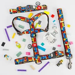Нашийник для собак нейлоновий Waudog Nylon з QR-паспортом "Блоки" пластиковий фастекс L Ш 25 мм Д 33-49 см - мініатюра 2