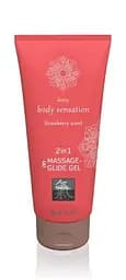 Лубрикант і масажне масло 2 в 1 Massage & Glide Gel 2in1 Strawberry scent, 200 мл