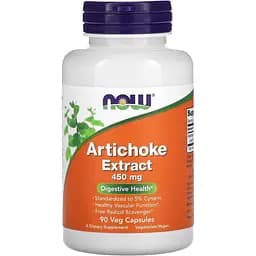 Натуральна добавка NOW Artichoke Extract 450 mg, 90 вегакапсул