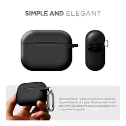 Силіконовий чохол для навушників Apple AirPods Pro 3, Hang Case, чорний, ультратонкий захисний кейс товщиною 2 мм, захист від подряпин, пилу та ударів, компактний, з карабіном для кріплення, ArmorStandart (ARM88271) - мініатюра 2