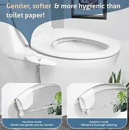 Універсальне біде-накладка SAMODRA Washer тонка під кришку, з боковим модулем, Біла (SMWDRW) - мініатюра 4