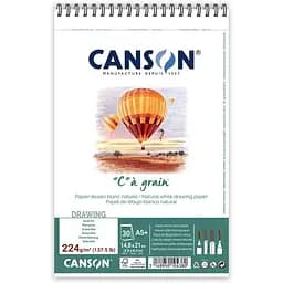 Альбом для эскизов и рисунка на спирали Canson CÀGRAIN 224 г/м² 30 листов белая бумага
