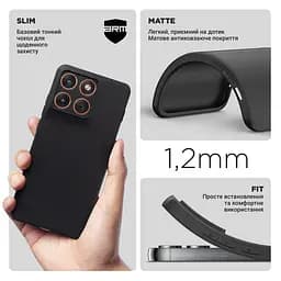 Чехол-накладка для смартфона Motorola Edge 70 5G, противоударный, силиконовый, термополиуретановый (ТПУ), с защитой камеры и корпуса, черный, защита всего корпуса, ArmorStandart (ARM89712) - мініатюра 3
