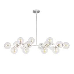 Люстра стельова Levistella 7841020-16 GAB+CL (S), 16 плафонів, срібний метал, скляні плафони, сучасний стиль для дому