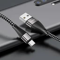 Кабель Hoco X57 Pisces Cable USB to Type-C 2,4A 1m Black - мініатюра 2