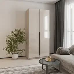 Шкаф 2-дверный MebelStar Оскар Gloss BL-B, блок ящиков+полки 100x52x220 см Кашемир/Кашемир (MBS-5175)