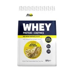 Протеин сывороточный FitWin Whey Protein + Enzymes Banana and Cream 900 г