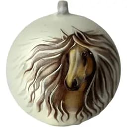 Ялинкова прикраса Санта Шоп Символ 2026 Мрійливий кінь білий скло (4820001180534)