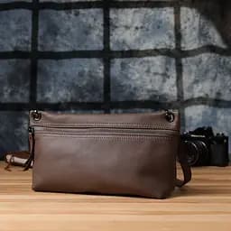 Зручна сумка жіноча на плече з натуральної шкіри Vintage 23006 коричнева - мініатюра 9