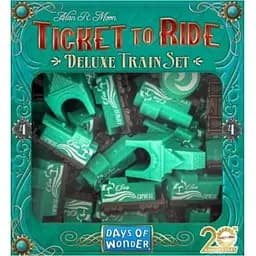 Аксесуар Days of Wonder Промонабір для гри Квиток на потяг 4 зелений Ticket to Ride 20th Anniversary Deluxe Train Set (DOWTTRTS4)
