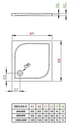 Душовий піддон Radaway Delos C 80x80 SDC0808-01 - мініатюра 3