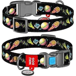 Нашийник для собак Waudog Nylon нейлоновий з QR паспортом малюнок Рік та Морті 3 Розмір XL