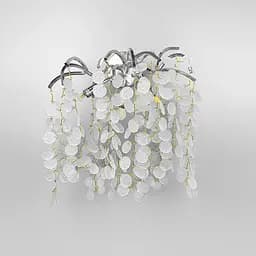 Бра в срібному кольорі з білими пластинами Line F YG 28 CH-WH