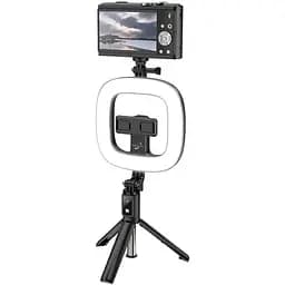 Держатель с кольцевым освещением Hoco Showfull fill light live broadcast holder LV03 Plus BT4.1, 0.95m, LED