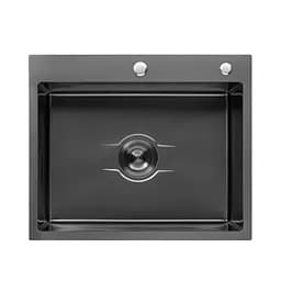 Кухонна мийка Kroner KRP Derby - 6050HM PVD (2,5/0,5 мм) CV027242, Чорний