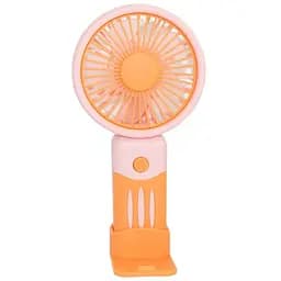 Портативный ручной вентилятор JX-991 на аккумуляторе с ручкой мини ветродуйка 2Вт Оранжевый/Розовый