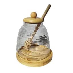 Банка для меду скляна Edenberg з кришкою та ложкою-дозатором 440 мл (EB-19782)