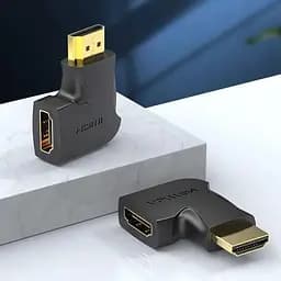 Перехідник Vention HDMI 270 Degree Male to Female Vertical Black (AIQB0-2) 2 штуки - мініатюра 3