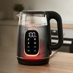 Електрочайник Adler AD 1305 black gold 1850-2200Вт/1.7л/скло/встановлення температури/(AD1305BG) - мініатюра 4