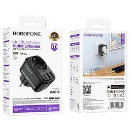 Мережевий фільтр Borofone BAC14 Wide 1-socket wall outlet (1C2A) (EU/GER) чорний - мініатюра 2
