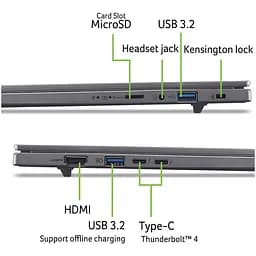 Ноутбук Acer Aspire 16 AI A16--70T8 Ultra 7 258V la 48GHz, +, 32GB LPDDR5X, 2TB, Arc, Без ОС - мініатюра 12