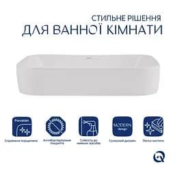 Раковина накладна Qtap Scorpio 550x390x120 White з донним клапаном QT14112243WN48463 - мініатюра 3