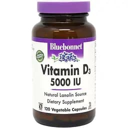 Вітаміни та мінерали Bluebonnet Nutrition Vitamin D3 5001IU, 120 вегакапсул