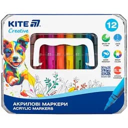 Маркери акрилові Kite Creative з рідкими чорнилами 12 шт. (K-1161)