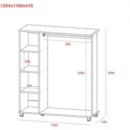 Гардеробна стійка Doros Д1 Білий 110х41.6х129.4 (41510078) - мініатюра 5