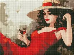 Набір з алмазною мозаїкою Дівчина в капелюсі, 30x40 см