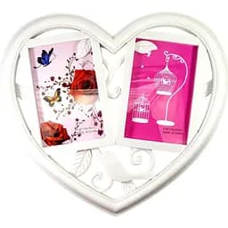 Мультирамка Сердечко для 2 фото біла 31 х 27 х 2  см