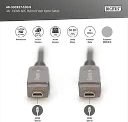 Кабель Digitus HDMI (M/M), 4K, AOC, 10м, чорний teh0013677 - мініатюра 4