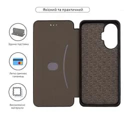Чехол-книжка для Xiaomi Poco F7, G-Case, черный, кожаный чехол-книжка из экокожи (PU) и TPU, с магнитом, с подставкой и вместительным кардхолдером, противоударный, защита всего корпуса, ArmorStandart (ARM80358) - мініатюра 3