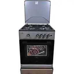 Плита газова Castle CG-60B, чорний/Grey, поворотні перемикачі, 4 газові конфорки, автопідпал інтегрований, решітка металева